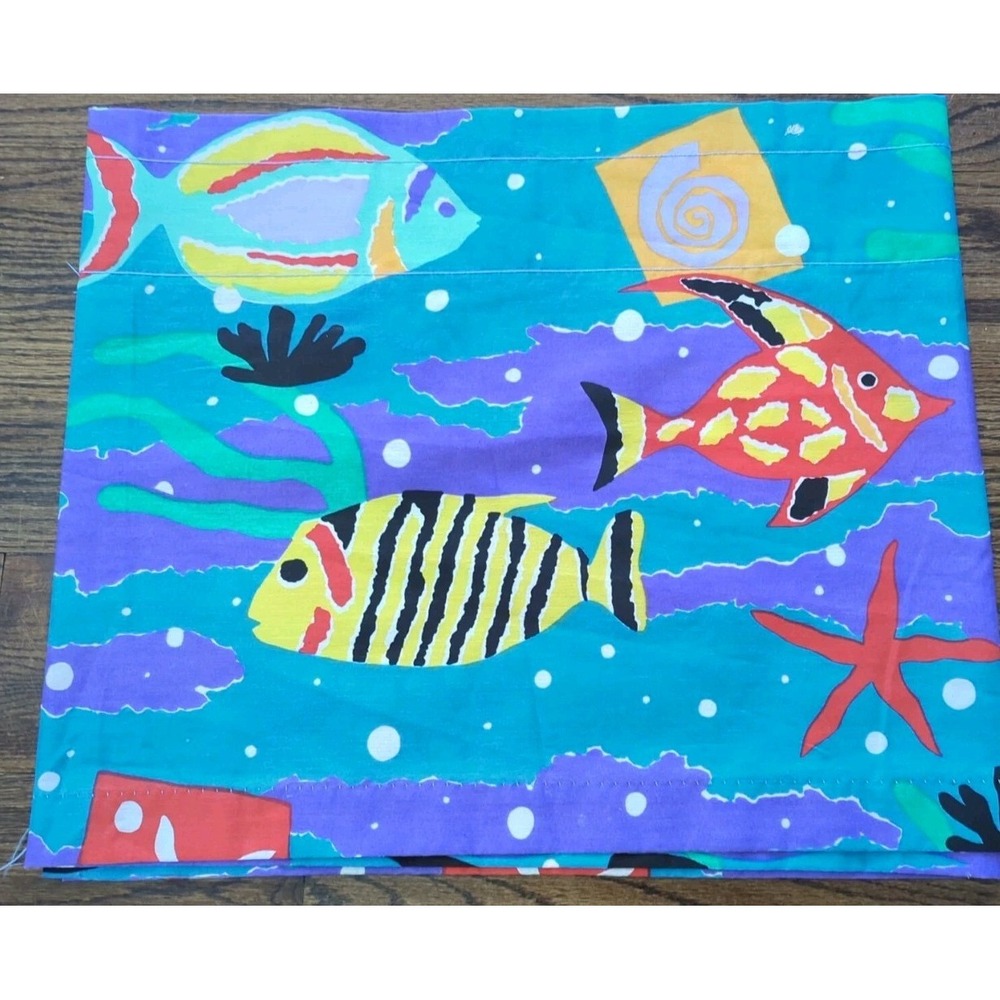 Springs Reef Cheryl Johnson Colorful Fish Window Valance 86x18 Tropical Vintage